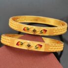 Brass Diamond Gold-plated Bangle Set for women (6)