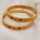 Brass Diamond Gold-plated Bangle Set for women (7)