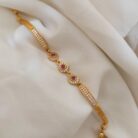 Classic Floral Diamond-Cut Bracelet – gold look ethnic bracelet for women