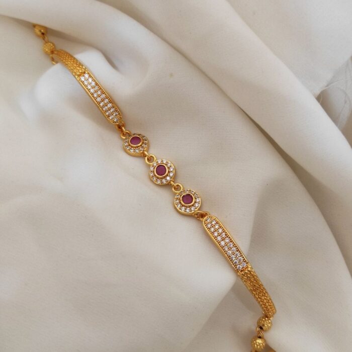 Classic Floral Diamond-Cut Bracelet – gold look ethnic bracelet for women