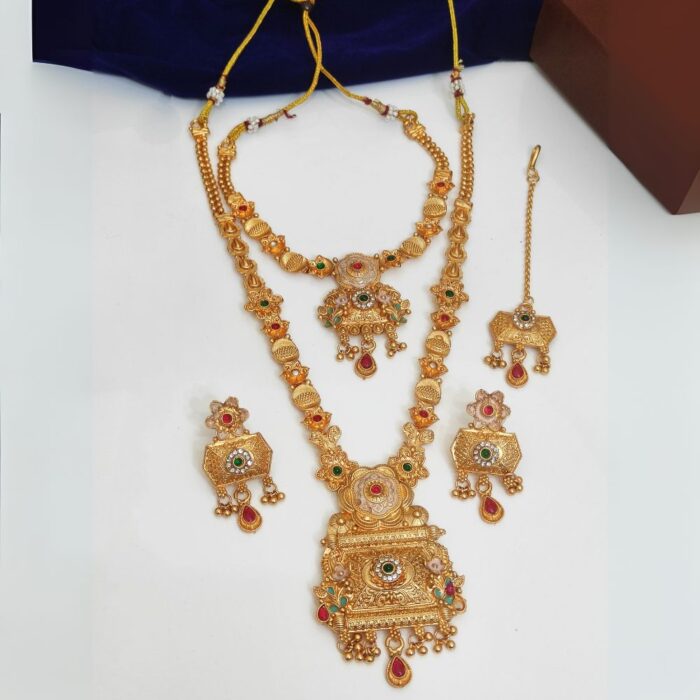 Gold Plated Long Short Necklace Combo (3)
