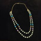 Mint Green & Pink Beads Embellished Multistrand Fusion Wear Necklace For Women (3)