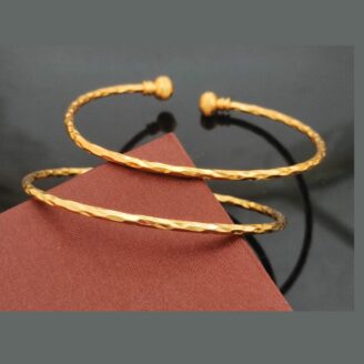 Textured Gold Finish Kadli Bangles – Artificial Jewellery Store | Designer Gold Kada for Women