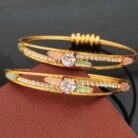 Multicolor Stone Studded Bangles – Artificial Jewellery Store | Colorful Gold-Plated Bangles for Women