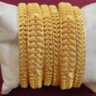 Traditional Brass Gold-Plated Ethnic Bangles Kada Sets For women (3)