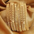 Traditional Brass Gold-Plated Ethnic Bangles Kada Sets For women (4)