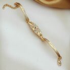 Triple Flower CZ Chain Bracelet (4)