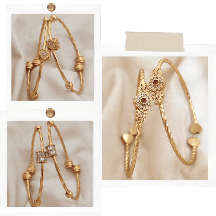 Free Size Bangles Combo in Gold Finish for Women – Adjustable Traditional Design
