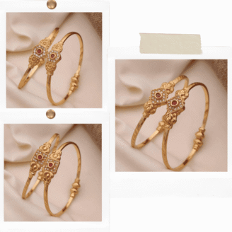 Heritage Glow Combo Bangles Set in Gold Finish for Women